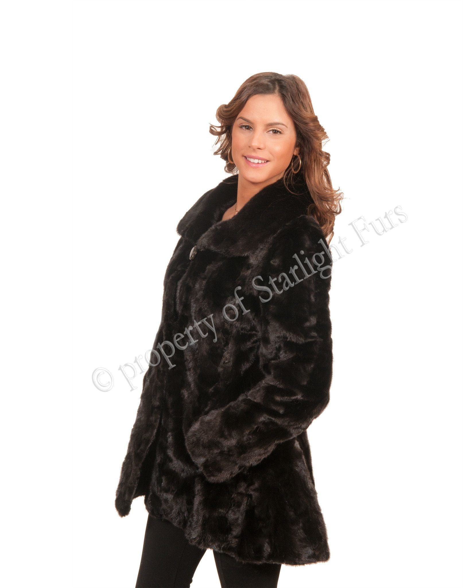 25 Black Dyed Mink Fur Jacket