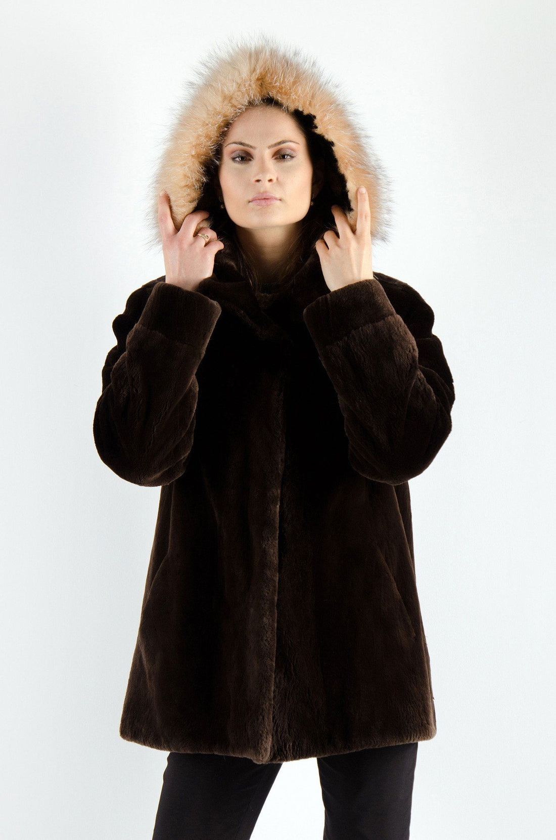 Hooded Sheared Beaver Fur Jacket | Starlight Furs, Montreal – Starlight ...