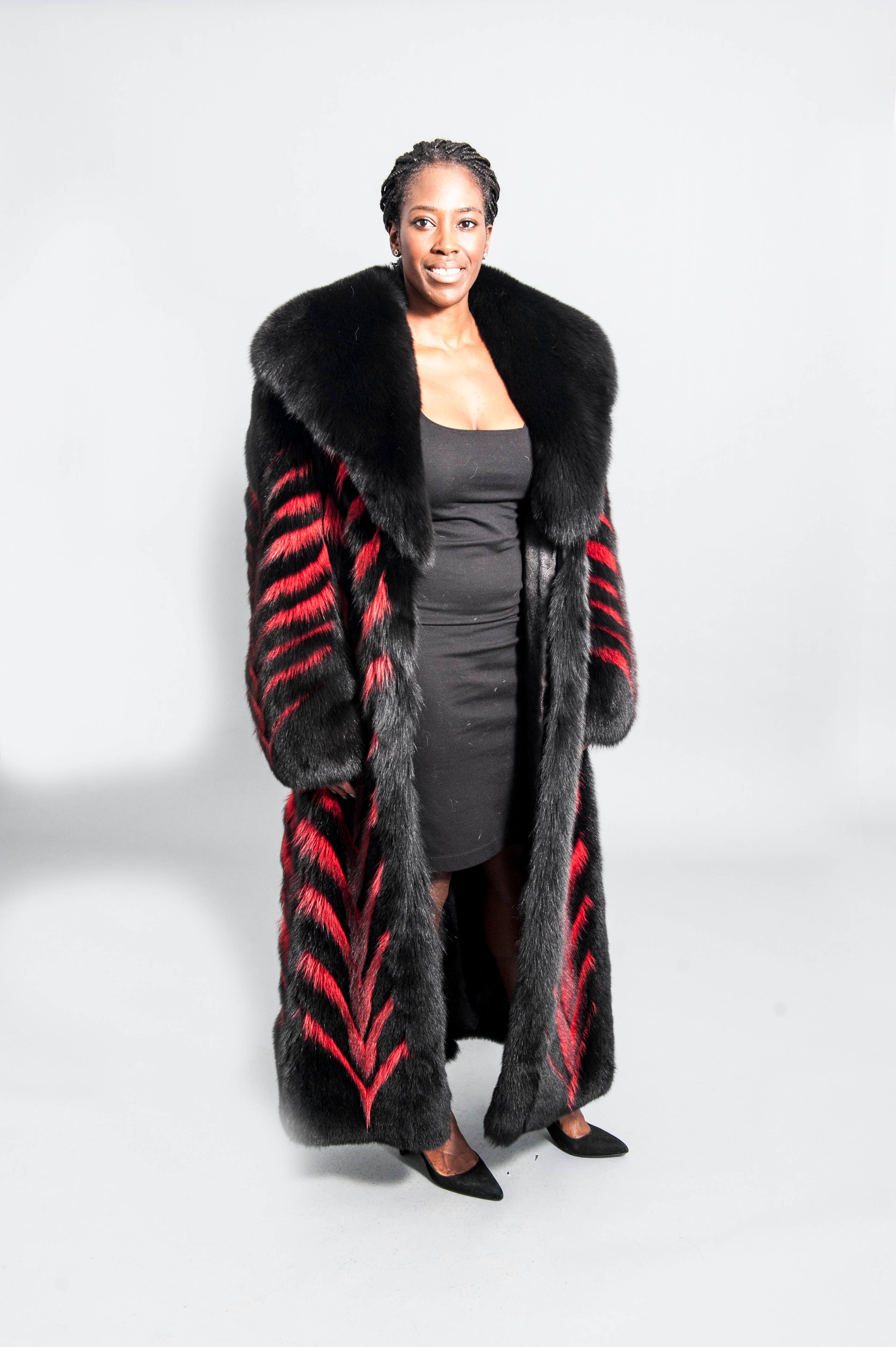 Full length outlet raccoon fur coat