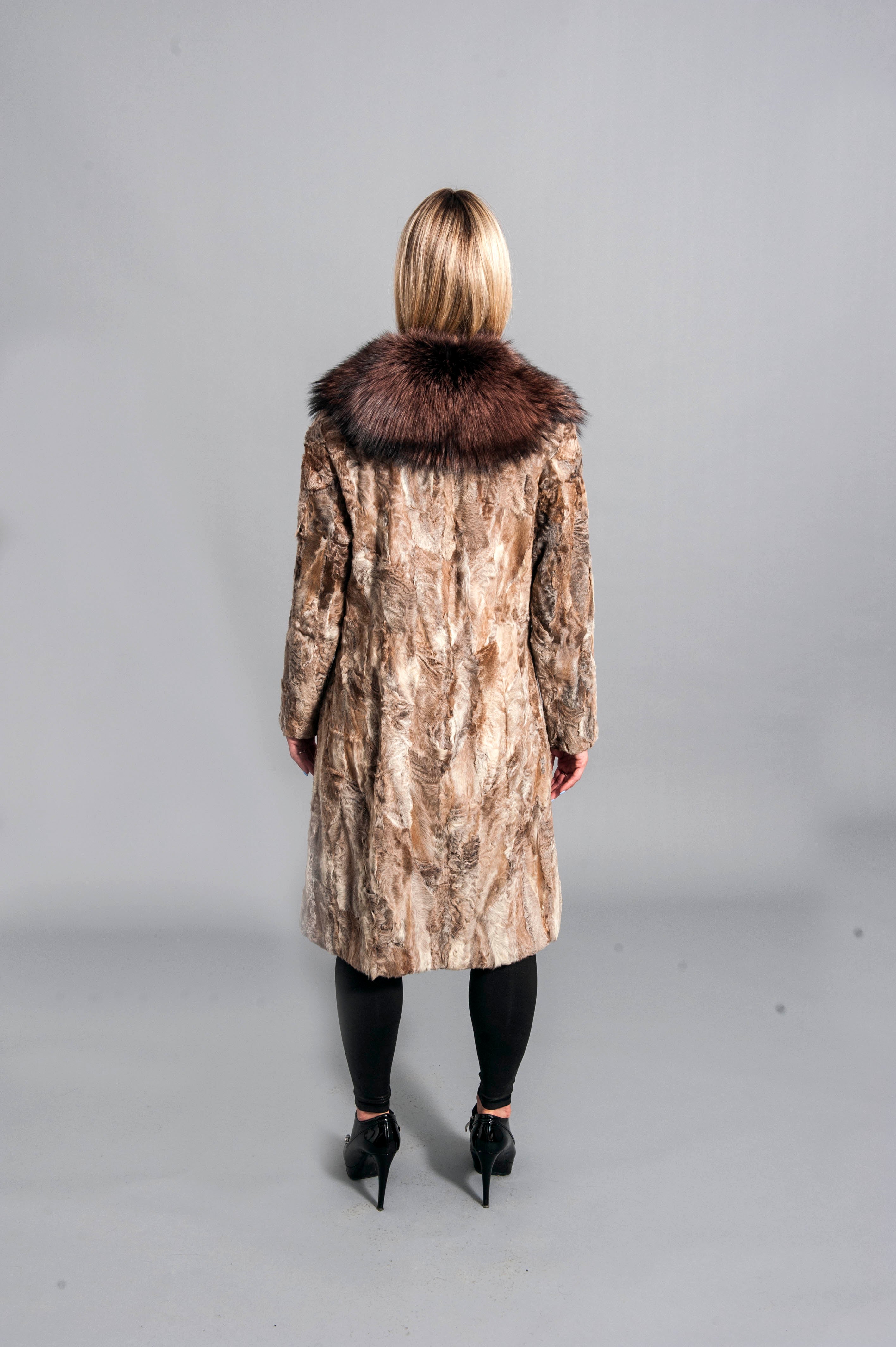 Persian lamb faux sales fur coat